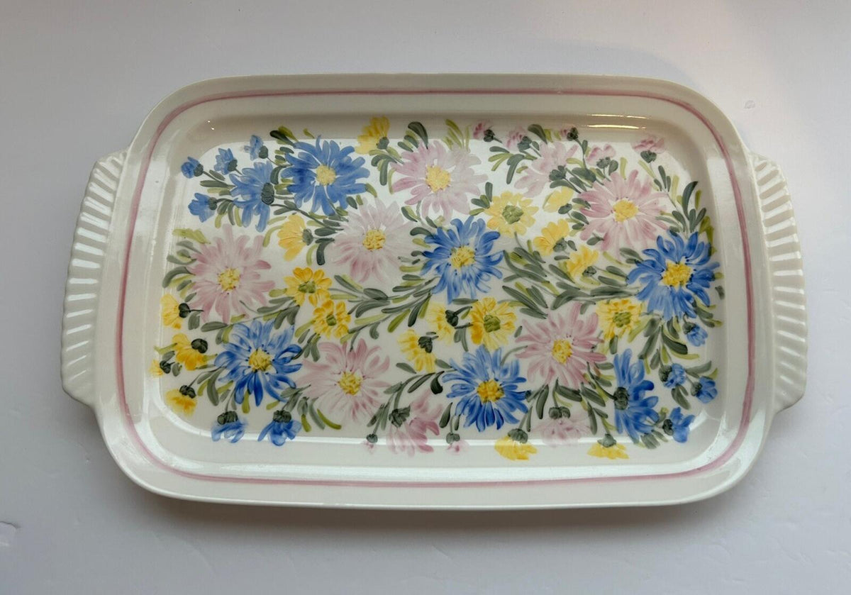 Sta Ma Cuernavaca Floral Rectangular 15” Plate