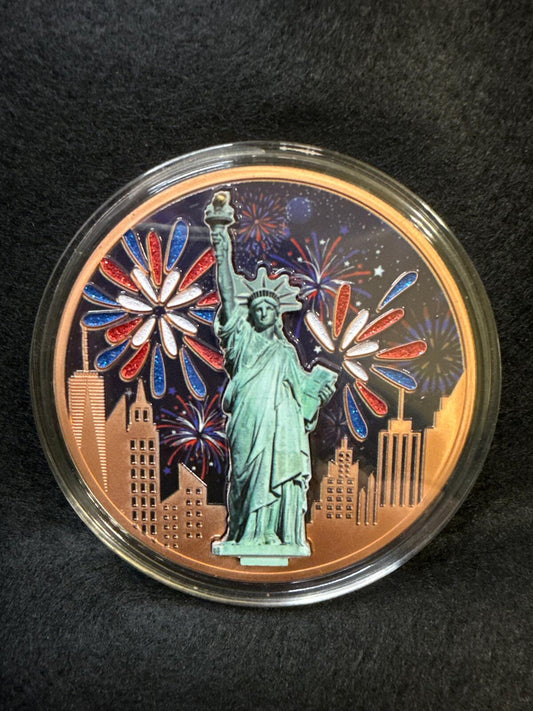 5 AVDP Ounce Colorized Copper Round - Independence Day 2025