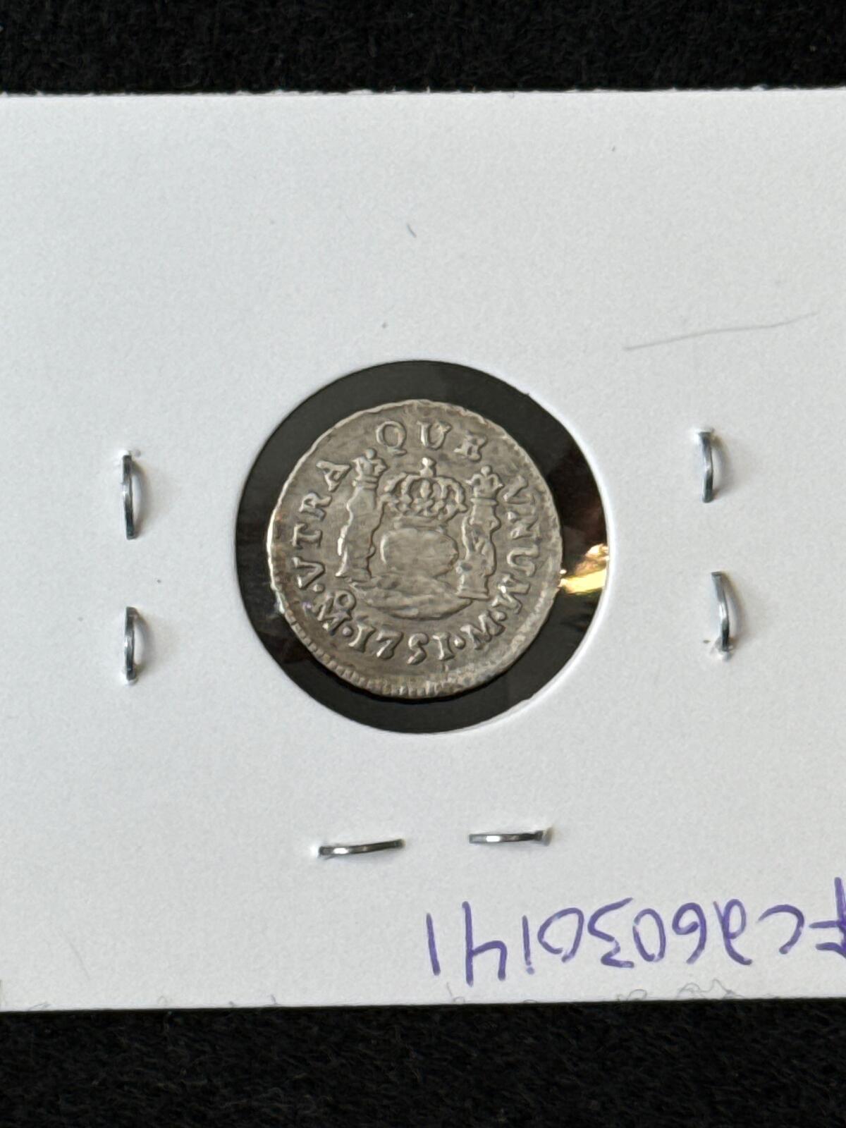 1751 M Mexico (Spanish Colonies) 1/2 Real - KM67.1 - XF - .917 Silver - FC26030141