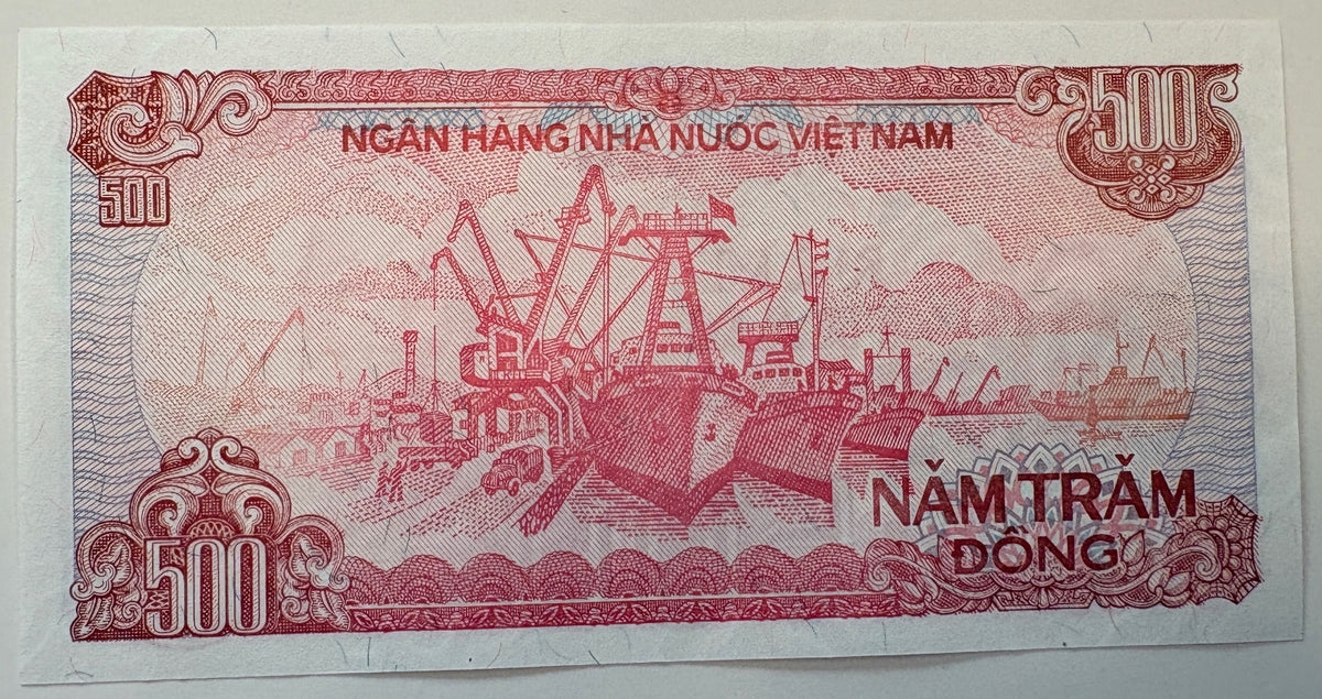 1988 Vietnam 500 Dong Banknote – Ho Chi Minh – Pick P-101 – alternate product view 2 of 2