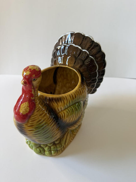 Vintage Giftwares Co Japan Turkey Planter Vase #4133 Thanksgiving Fall Decor