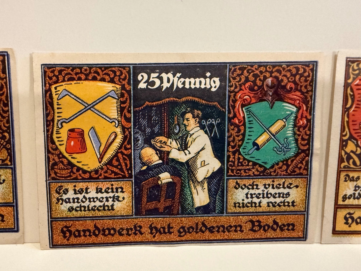 1921 Germany Schötzenau Notgeld Lot 3 Notes 25 & 50 Pfennig Handwerk – alternate product view 3 of 8
