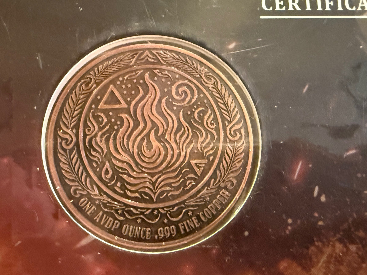 1 Oz .999 Fine Copper Phoenix Colorized Round Limited 5000 #4507 COA – alternate product view 4 of 5