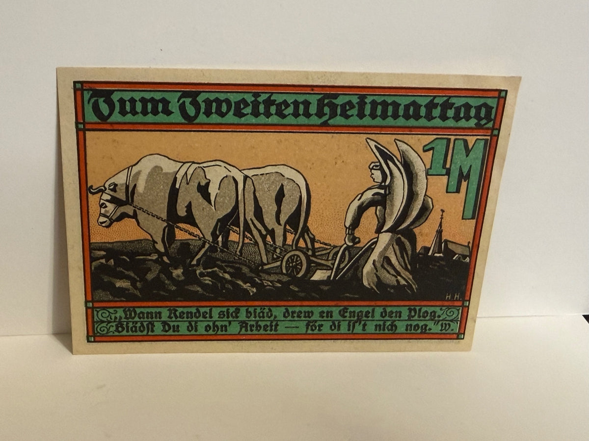 1922 Westerkappeln Germany 1 Mark Notgeld – Second Heimat Day - 99