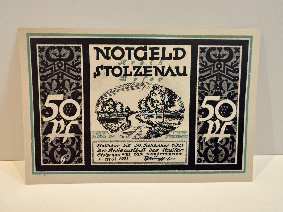 1921 Germany Stolzenau Weser Notgeld Lot 7 Notes 50 & 75 Pfennig - 28 – alternate product view 13 of 14