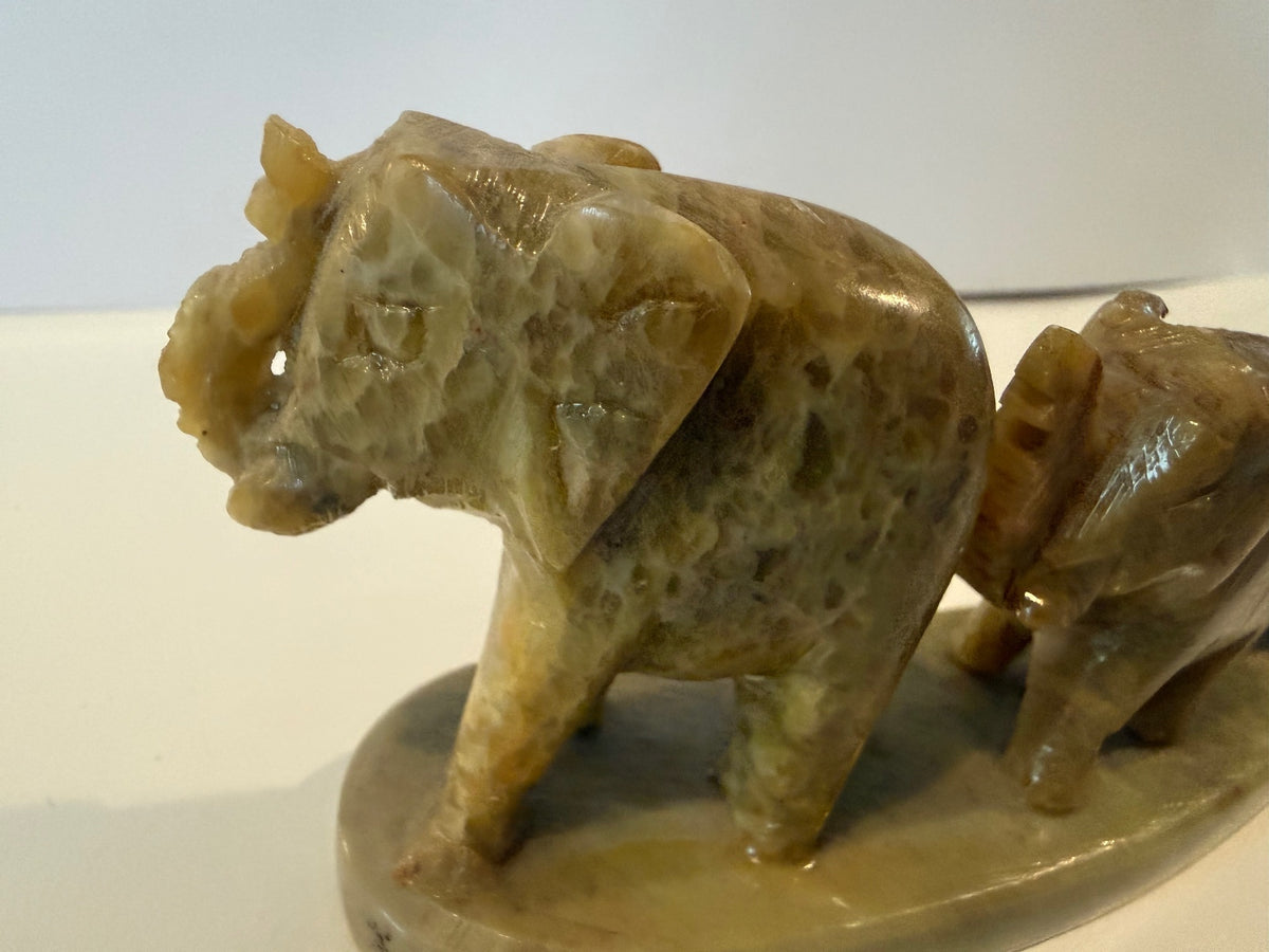 Vintage India Hand Carved Soapstone Elephant Family Figurine – 4 Elephants – alternate product view 6 of 11