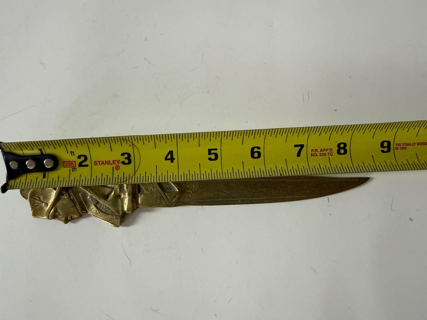 Vintage Napoleon Bonaparte Brass Letter Opener Figural Desk Accessory