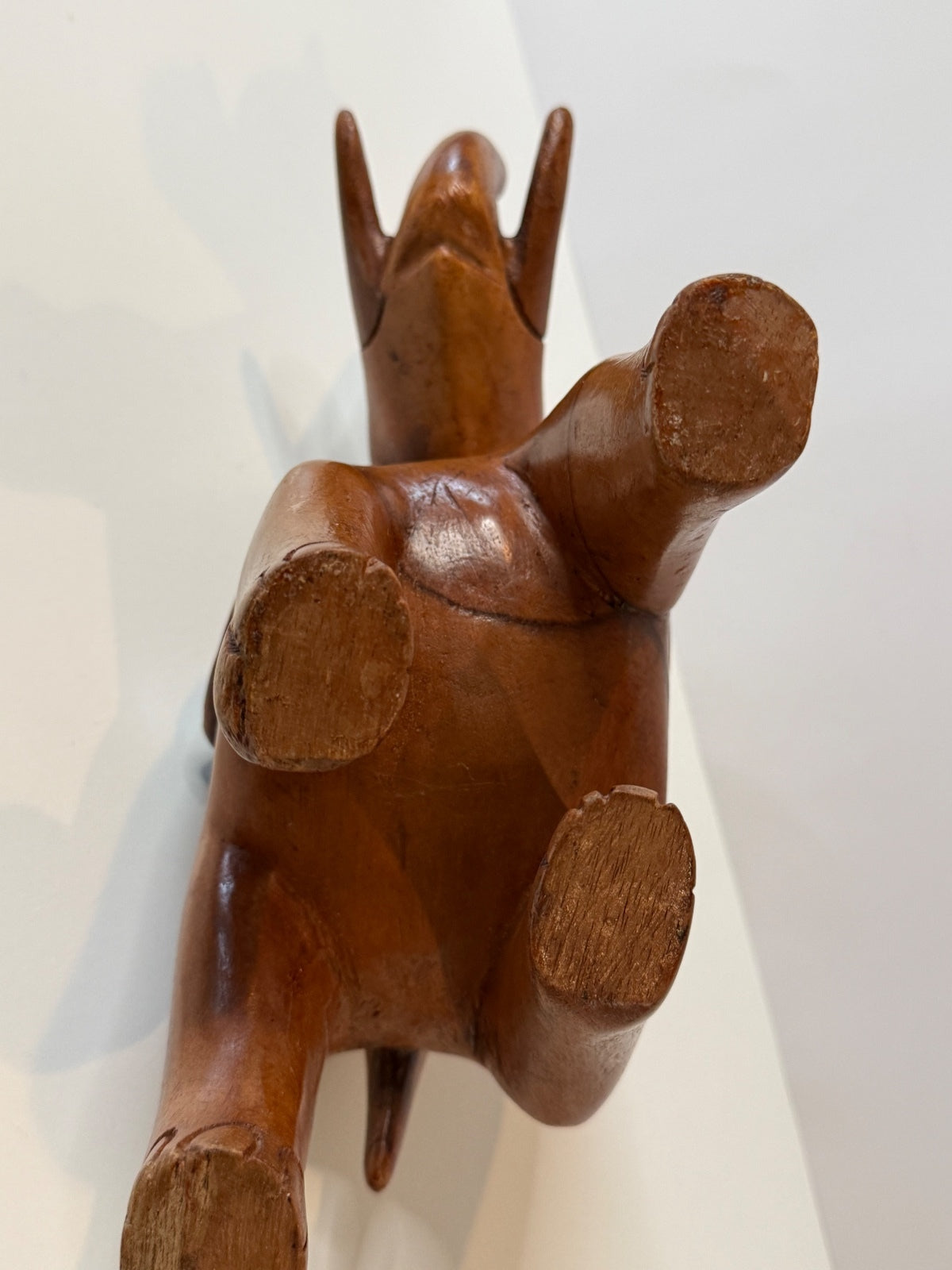 Jamaica Hand Carved Wood Elephant Sculpture 10” Folk Art