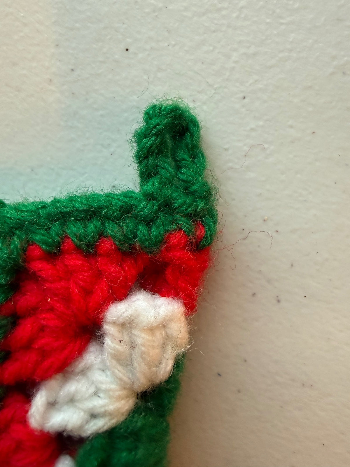Vintage Handmade Crochet Granny Square Christmas Stocking 14” – alternate product view 4 of 6