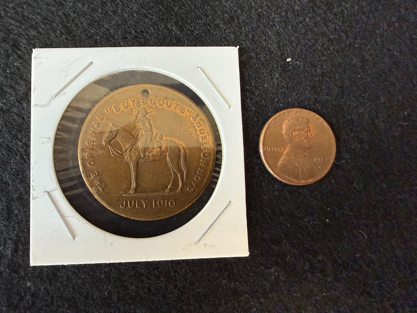 Vintage Original Boy Scout Shoe Advertising Medal Token July 1910 Boy Scouts