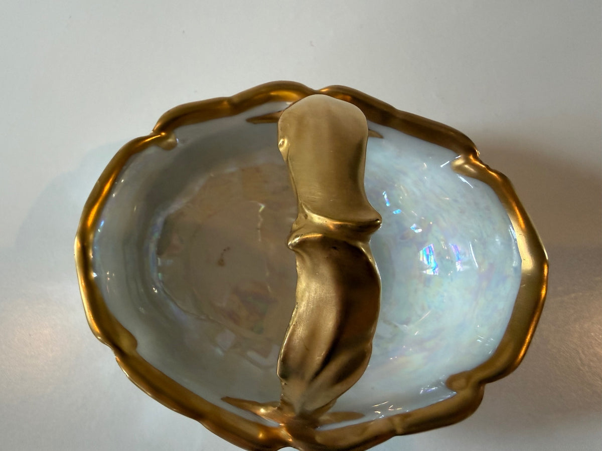 Antique PALT Czechoslovakia Porcelain Basket – Gold Gilt — product photograph 3