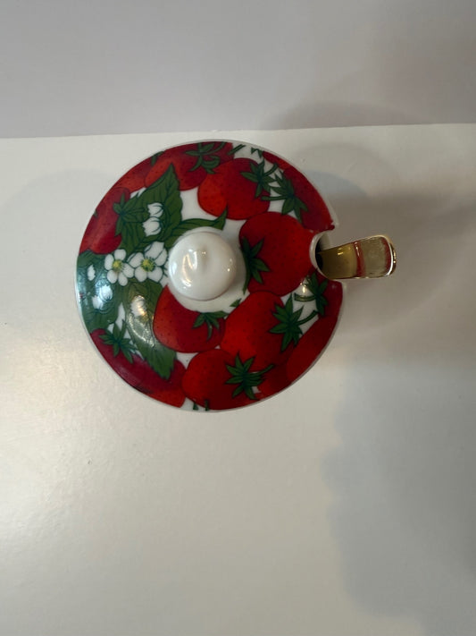Empress by Haruta Japan Strawberry Ceramic Condiment Jar w/ Lid & Spoon