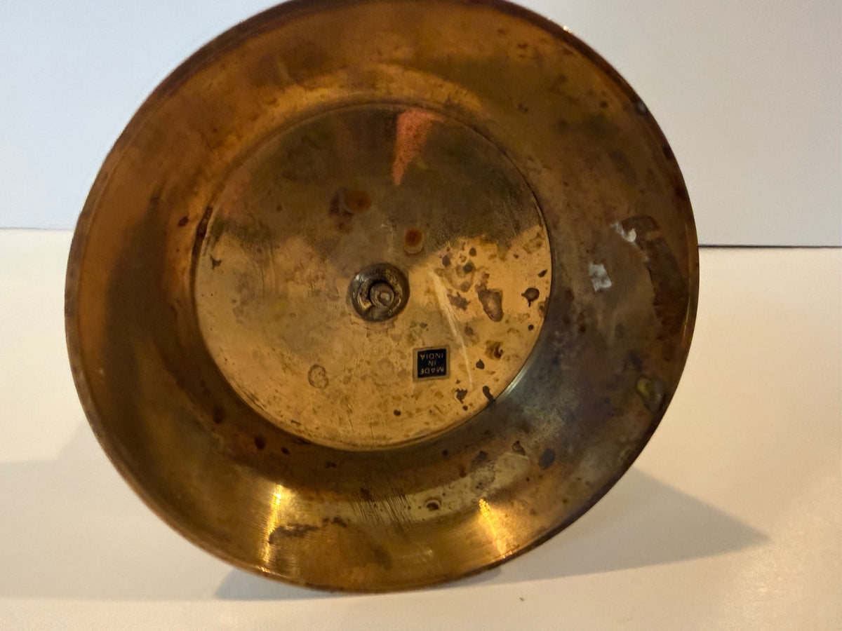 Vintage India Hammered Brass Wall Candle Sconce Taper Holder 9” MCM Boho – alternate product view 7 of 10