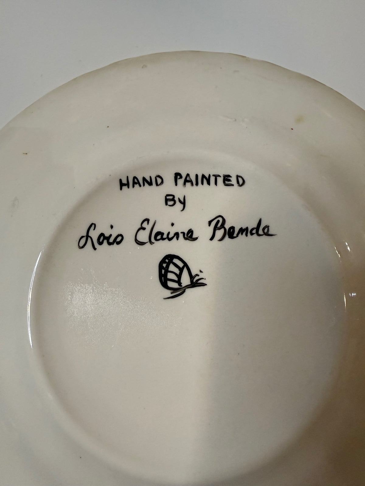 Vintage Hand Painted Mallard Duck Ceramic Plate Signed Lois Elaine Benda 9” – alternate product view 9 of 10