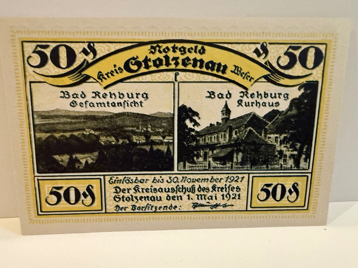 1921 Germany Stolzenau Weser Notgeld Lot 7 Notes 50 & 75 Pfennig - 28 – alternate product view 10 of 14