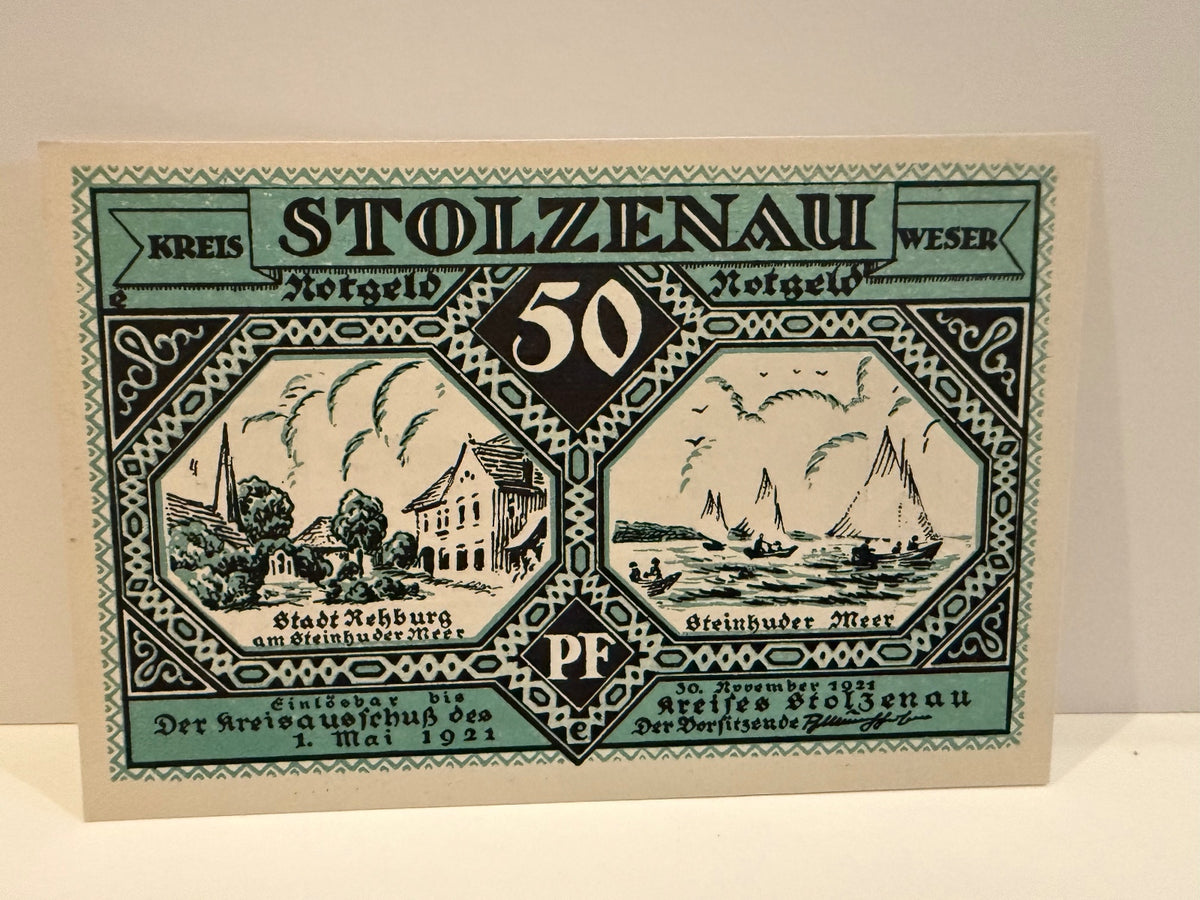 1921 Germany Stolzenau Weser Notgeld Lot 7 Notes 50 & 75 Pfennig - 28 – alternate product view 4 of 14