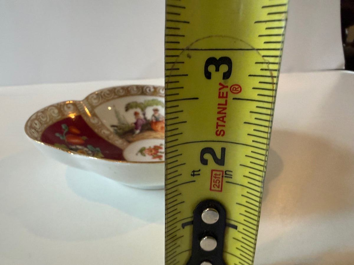 Vintage Dresden Porcelain Bowl – Magenta Courting Scenes — product photograph 8