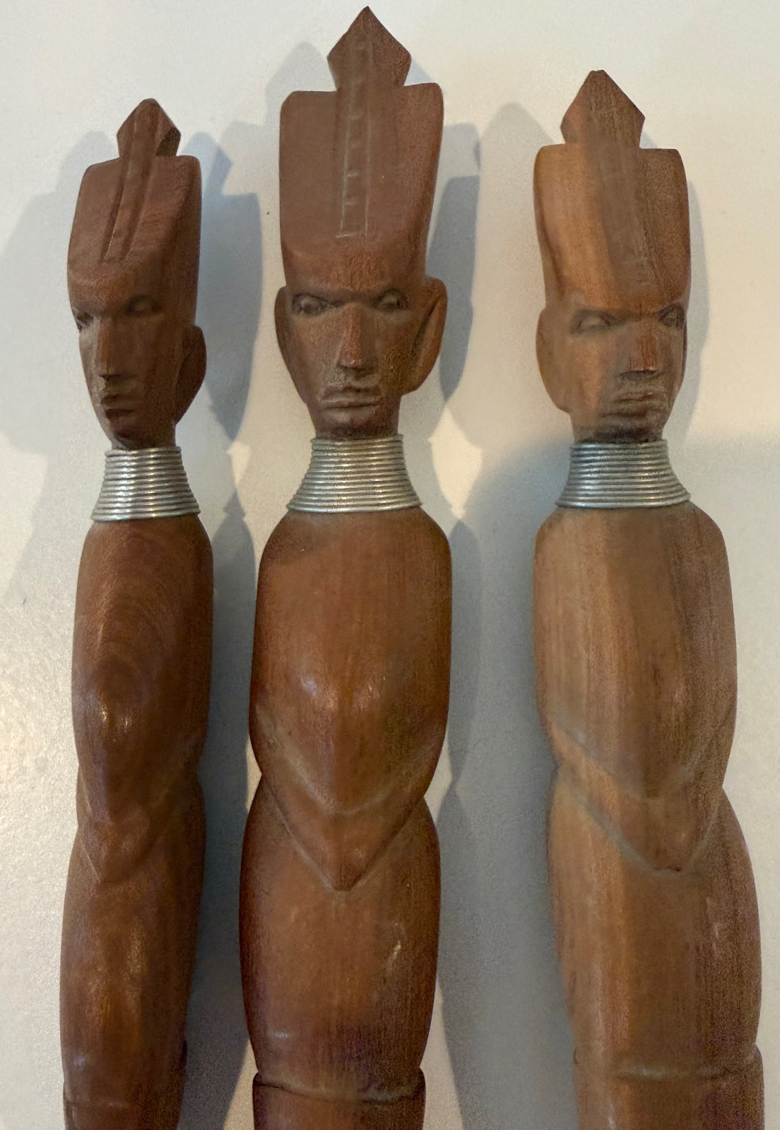 Vintage Kenyan Hand Carved Wood Serving Utensils Set of 3 African Art – alternate product view 5 of 9