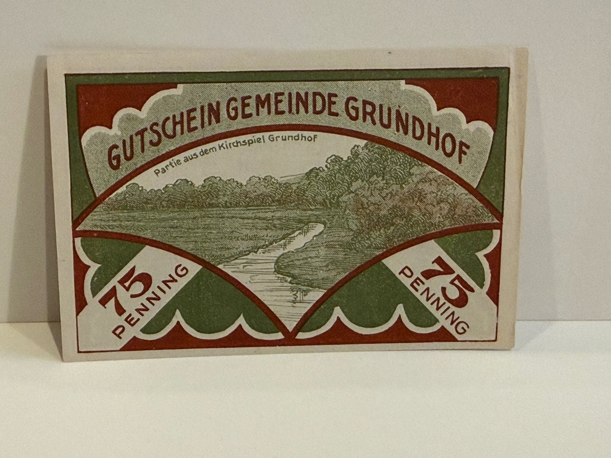1921 Germany Grundhof 75 Pfennig Notgeld Schleswig-Holstein Angeln – alternate product view 2 of 2