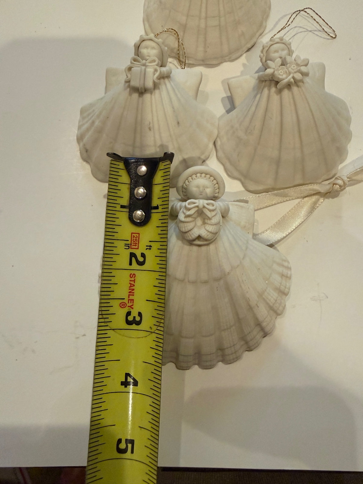 Margaret Furlong Shell Angel Ornaments Lot of 4 Bisque Porcelain 1984-1998 – alternate product view 6 of 14