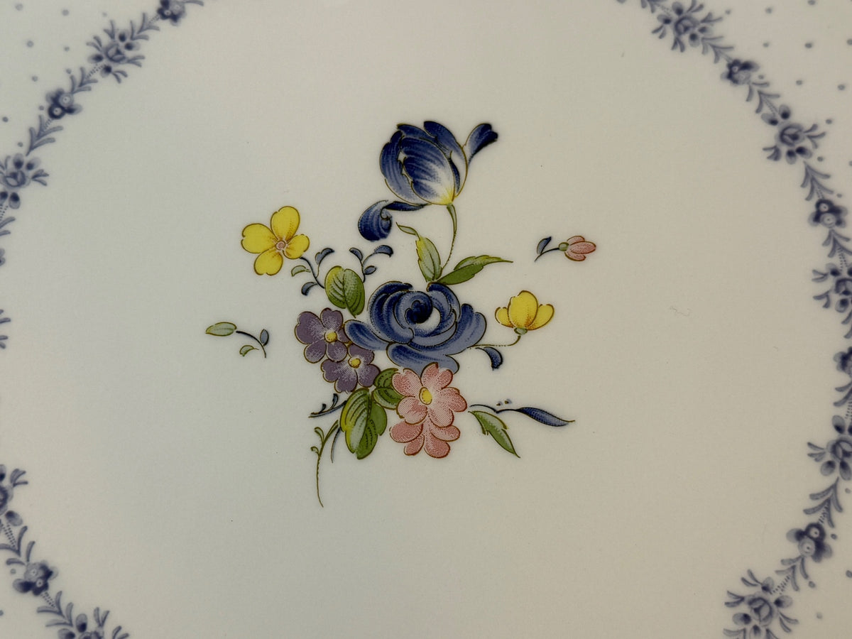 Nikko Blue Peony 10” Cake Serving Plate Japan Discontinued Floral China