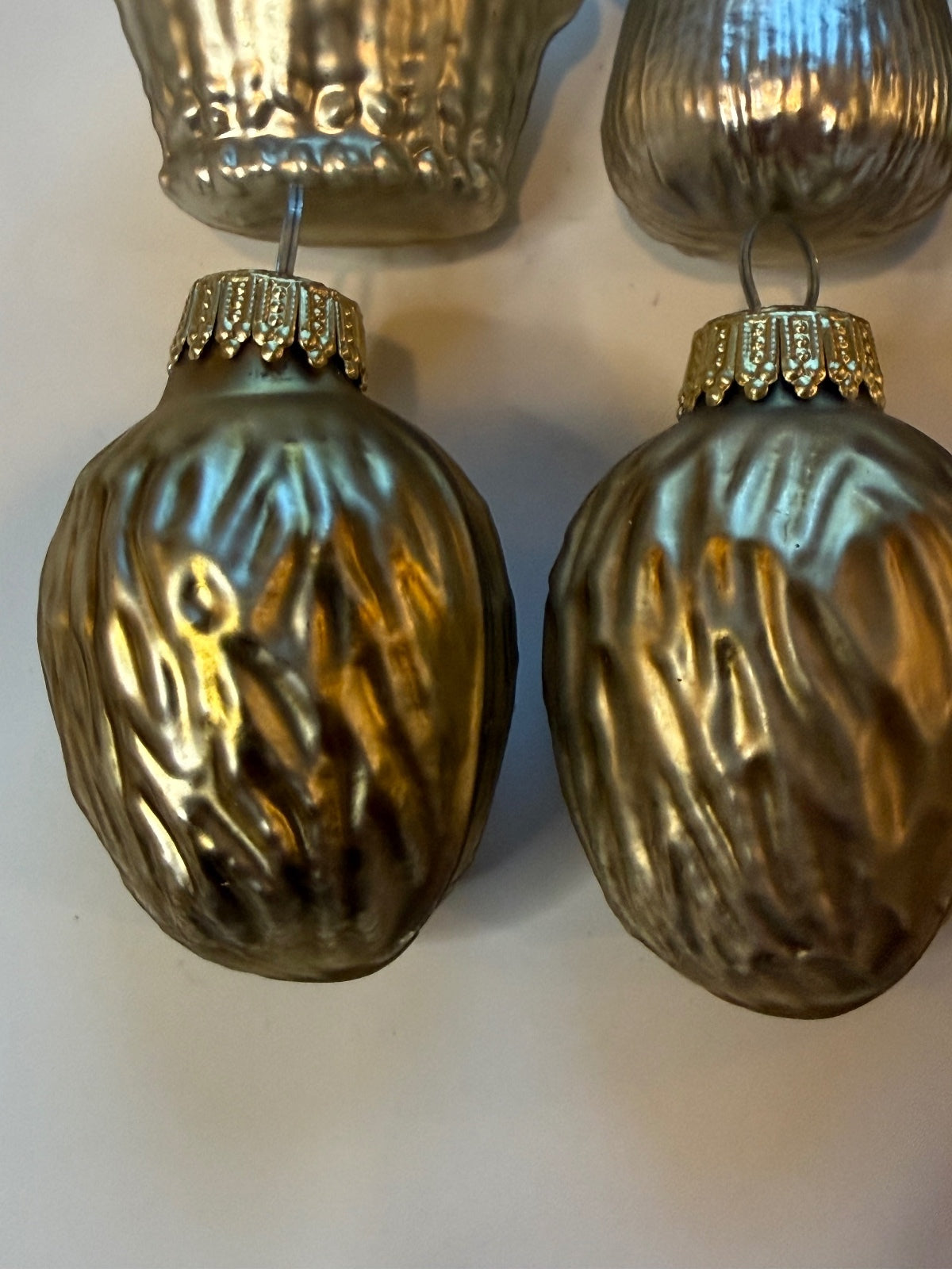 6 Vintage Germany Glass Christmas Ornaments Mushrooms Walnuts Basket – alternate product view 4 of 14