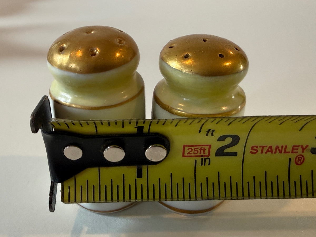 Vintage Porcelain Rose Salt & Pepper Shakers – Gilt Pair — product photograph 4
