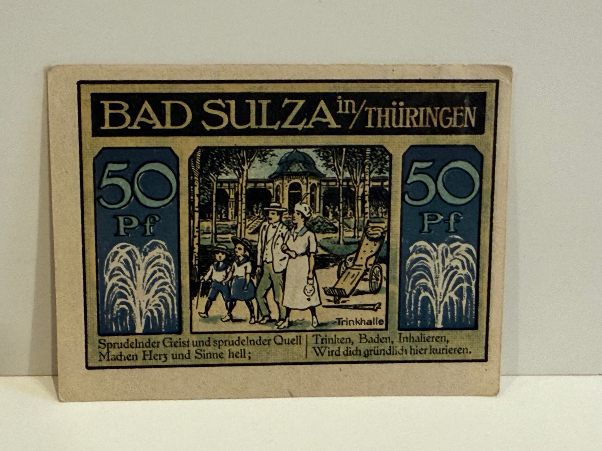1921 Germany Bad Sulza 50 Pfennig Notgeld Spa Inhalatorium Trinkhalle – alternate product view 2 of 2