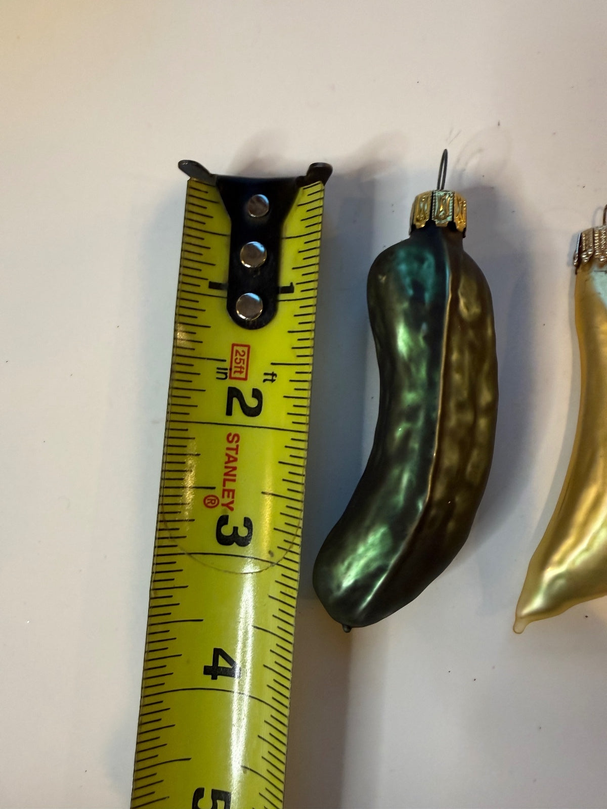 3 Vintage Germany Glass Vegetable Christmas Ornaments Banana Pickle Pepper – alternate product view 6 of 13
