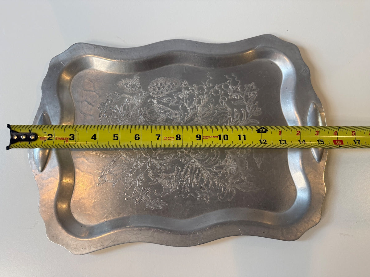 Vintage Wilson Special Brooklyn NY Aluminum Serving Tray Engraved Floral – alternate product view 4 of 6