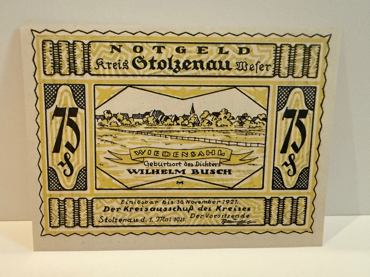 1921 Germany Stolzenau Weser Notgeld Lot 7 Notes 50 & 75 Pfennig - 28 – alternate product view 6 of 14