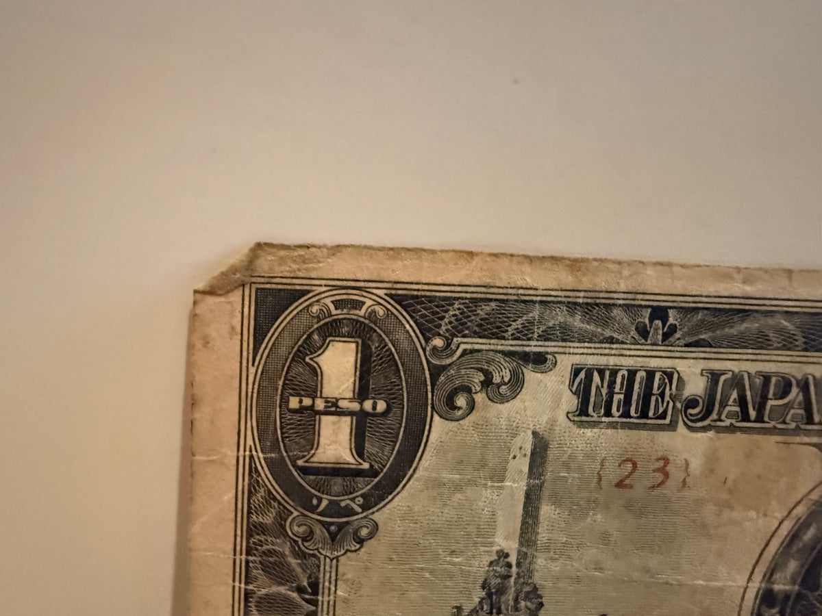 1943 Philippines Japanese Occupation 1 Peso WWII Rizal Monument P-109 – alternate product view 2 of 5