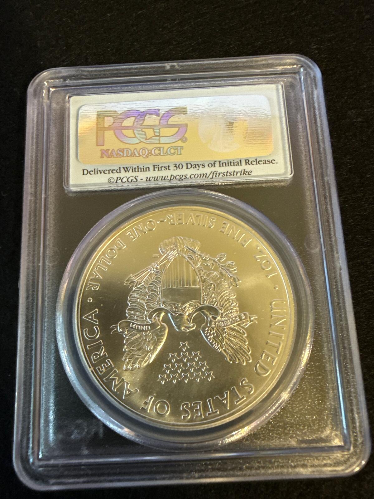 2014W American Silver Eagle 1 oz .999 Fine Silver PCGS MS 70 - First Strike at West Point