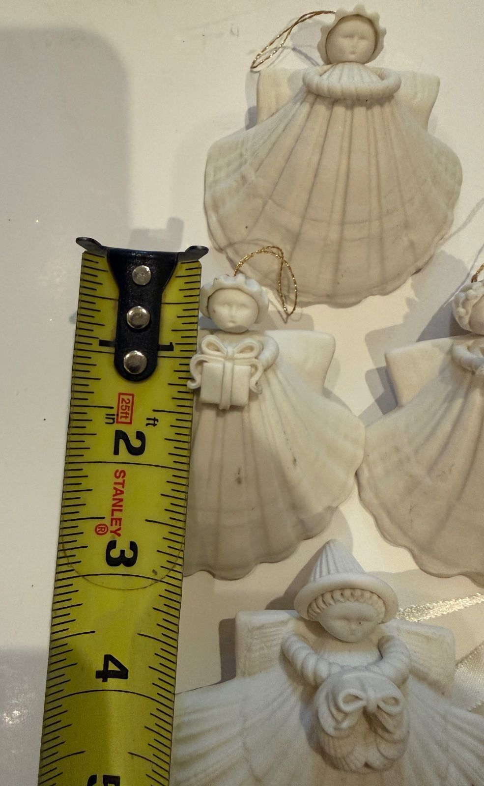 Margaret Furlong Shell Angel Ornaments Lot of 4 Bisque Porcelain 1984-1998 – alternate product view 7 of 14