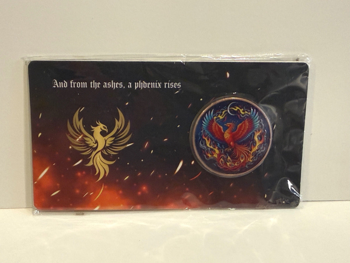 1 Oz .999 Fine Copper Phoenix Colorized Round Limited 5000 #4507 COA