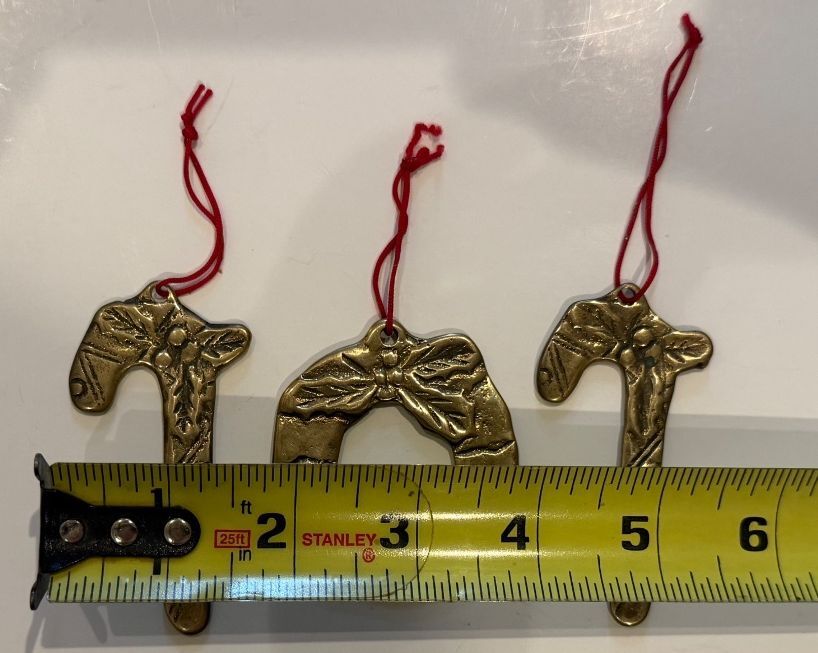 Vintage Taiwan ROC Metal Christmas Ornaments Wreath Candy Canes Set of 3 – alternate product view 7 of 10