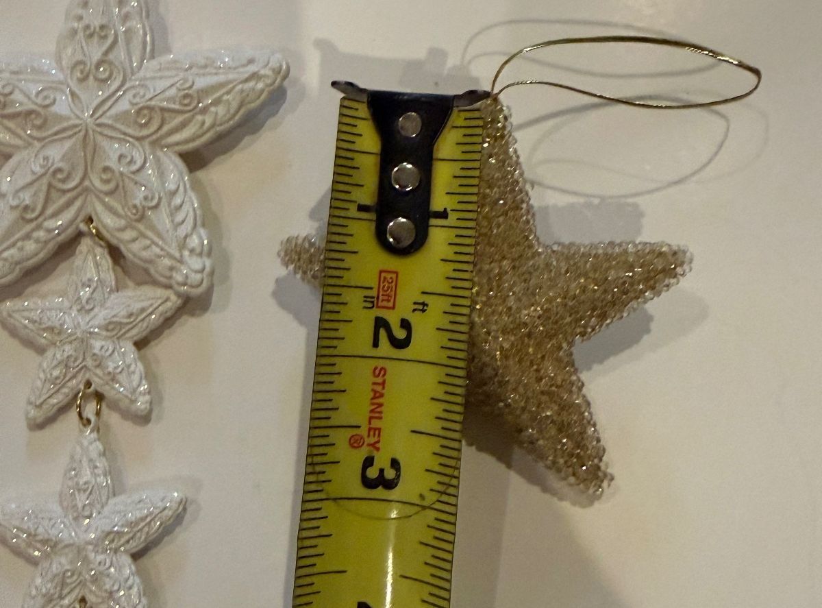Set of 3 Sparkling Star Christmas Ornaments – Rhinestone, Beaded & Cascading – alternate product view 7 of 7