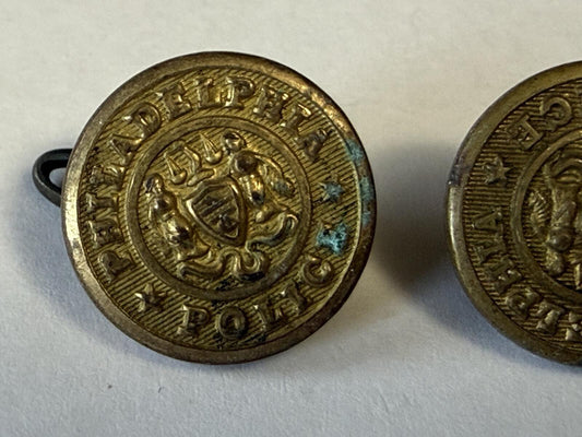 Lot of 4 Vintage Philadelphia Police Uniform Buttons Brass Superior Quality