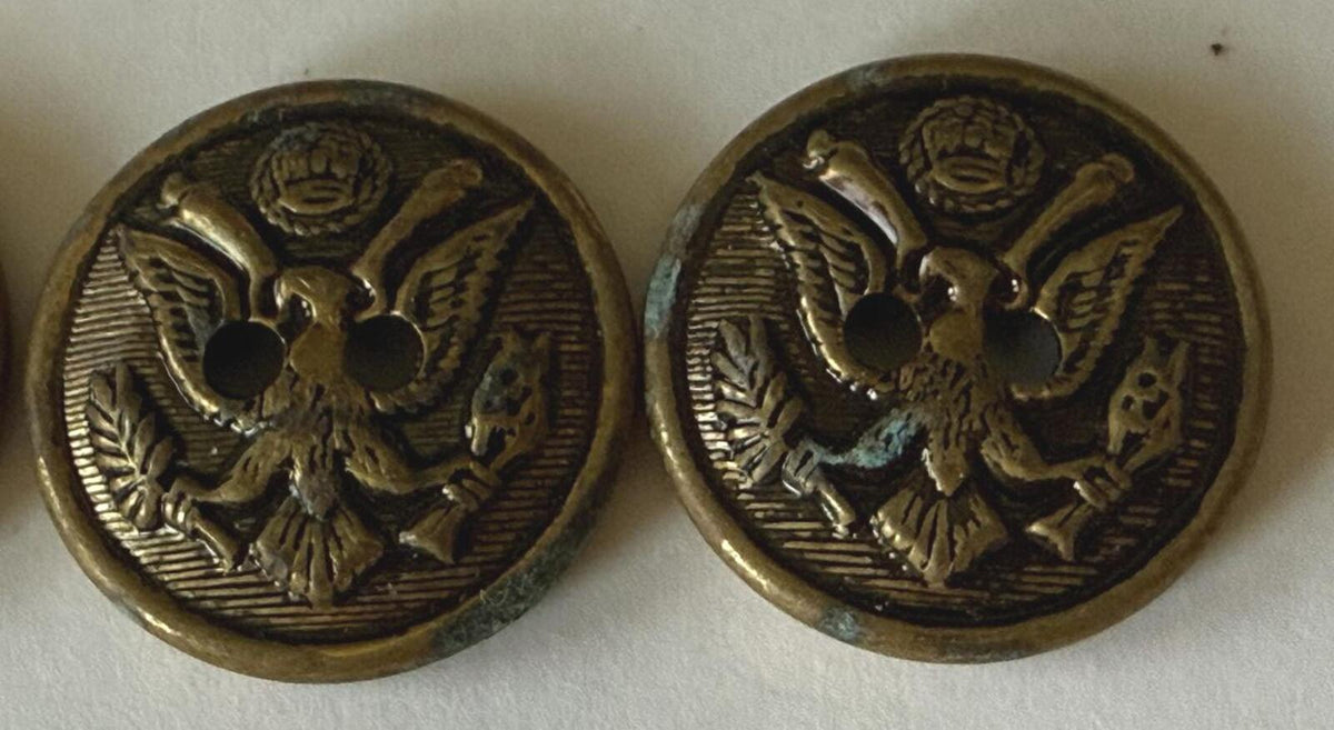 Lot of 7 Vintage Brass Tone Eagle Shield Sew Through Buttons Patriotic – alternate product view 4 of 6
