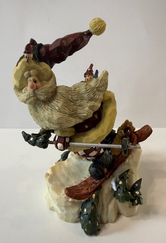 Vintage 1998 Boyds Carvers Choice "Santa Jr. In the Nick of Time" Figurine w/Box