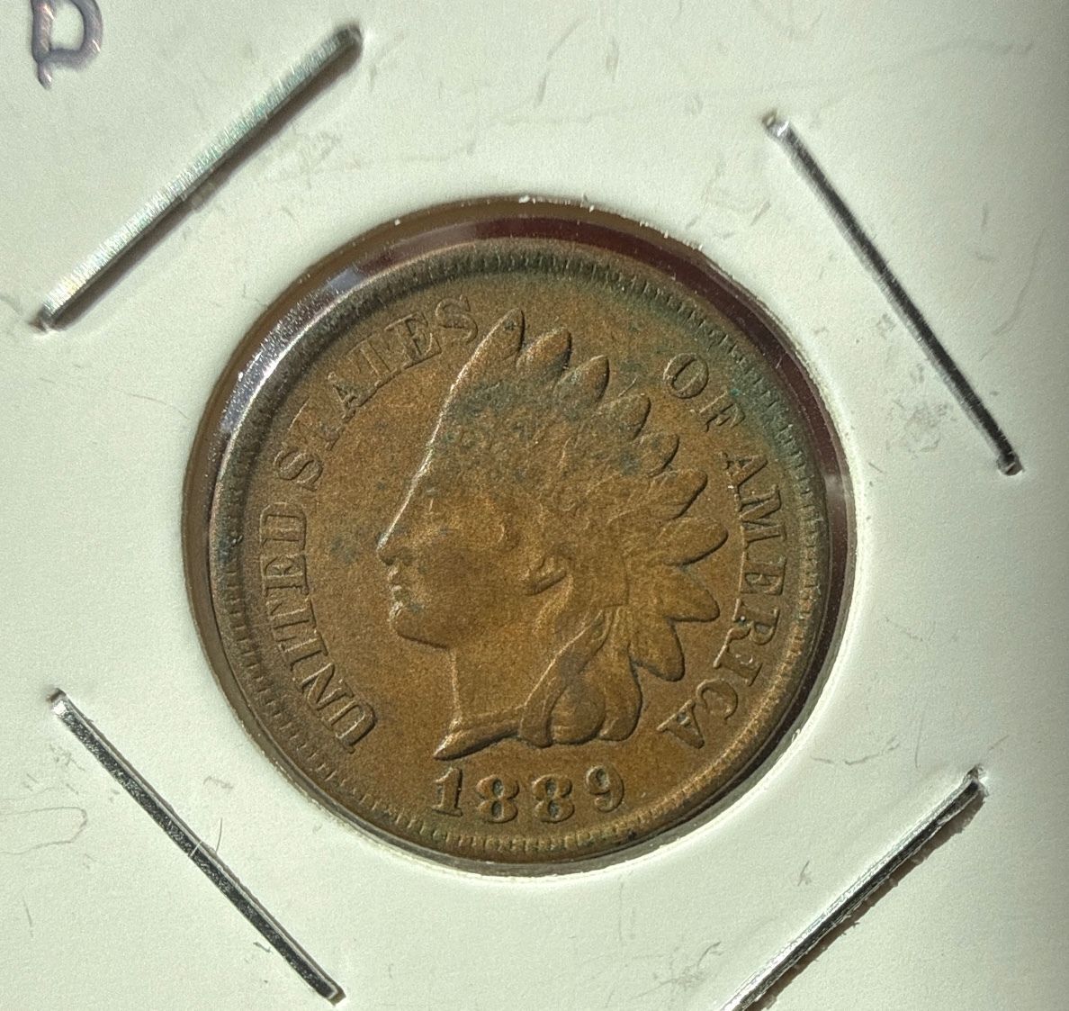 1889 Indian Head Cent – U.S. One Penny (1625b) — product photograph 1