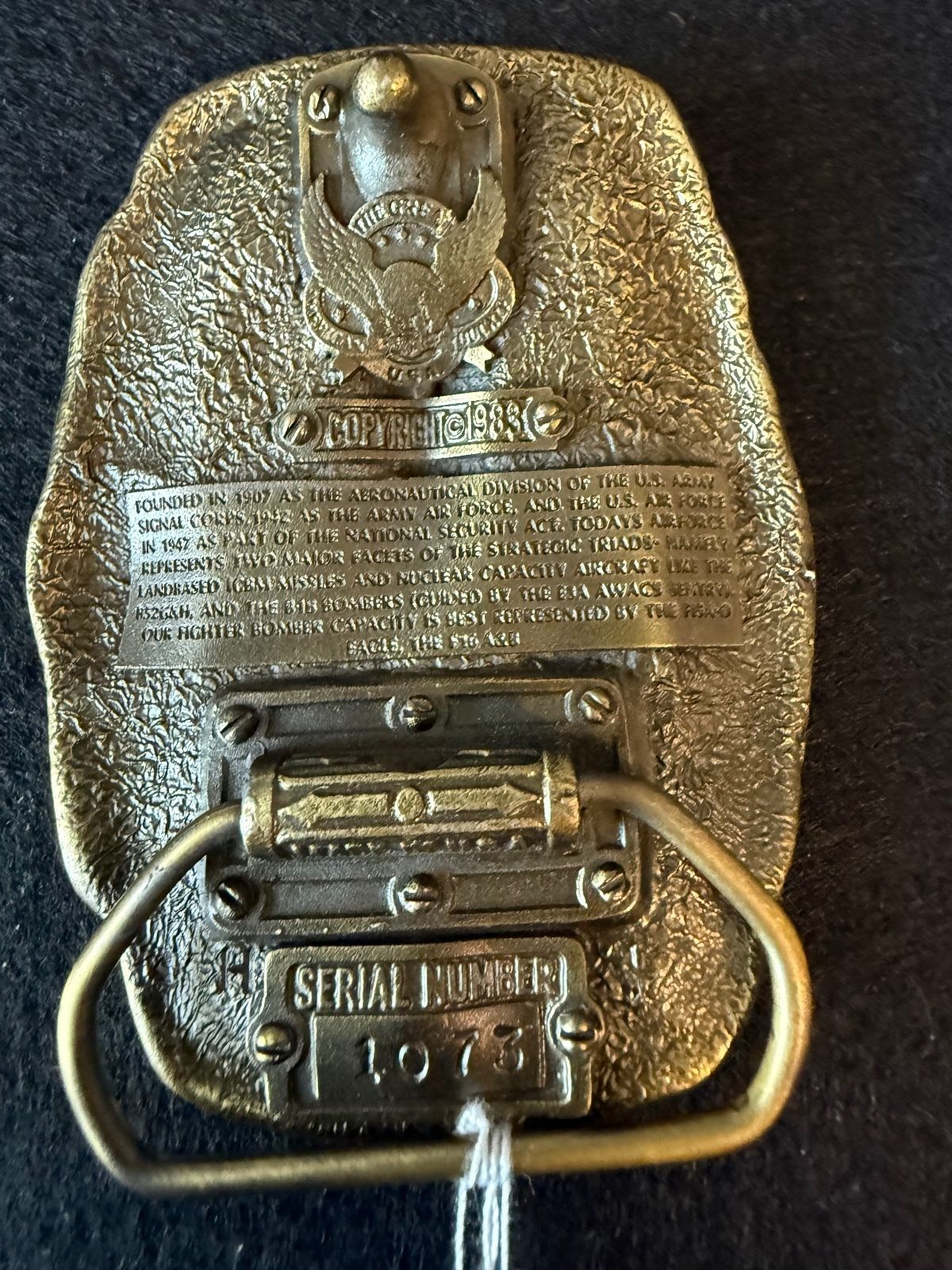 Vintage 1983 USAF Air Superiority Fighter Jet Belt Buckle #1073 – alternate product view 5 of 9