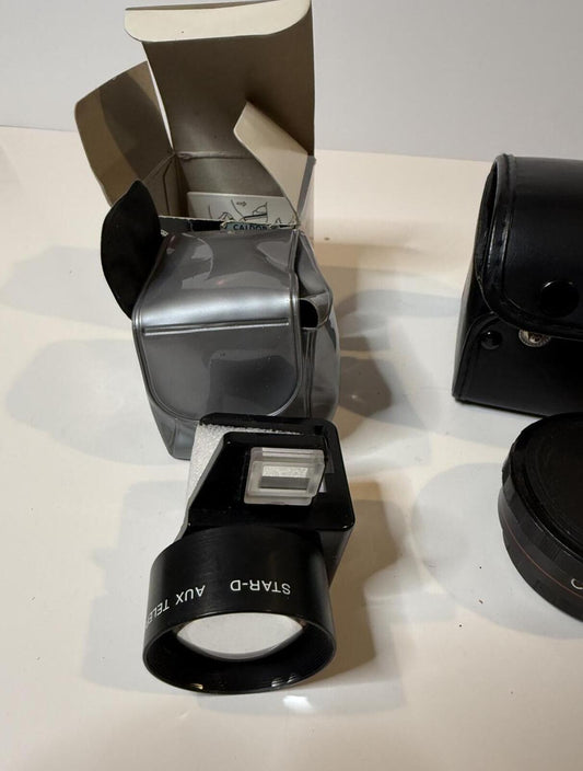 Vintage Chinon AUX Telephoto & Wide Angle Lens Set + Star-D 1.5X Tele Lens Japan