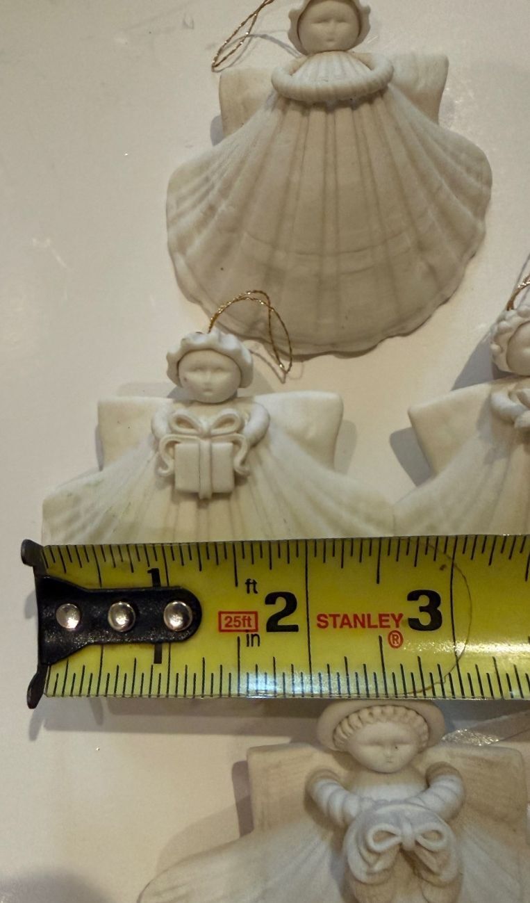 Margaret Furlong Shell Angel Ornaments Lot of 4 Bisque Porcelain 1984-1998 – alternate product view 9 of 14