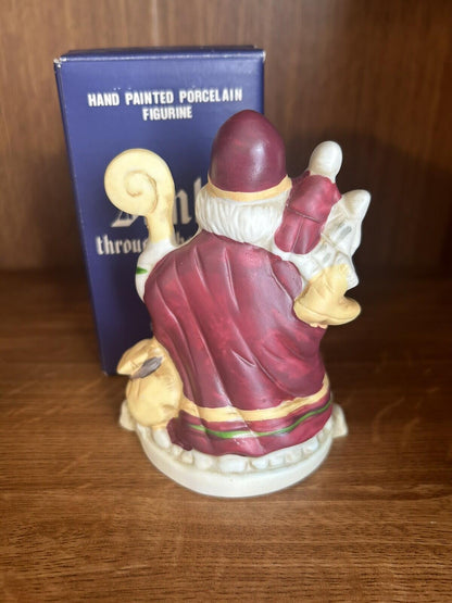 3 Santa Claus Through the Years Figures Figurine Porcelain Holiday Collectibles