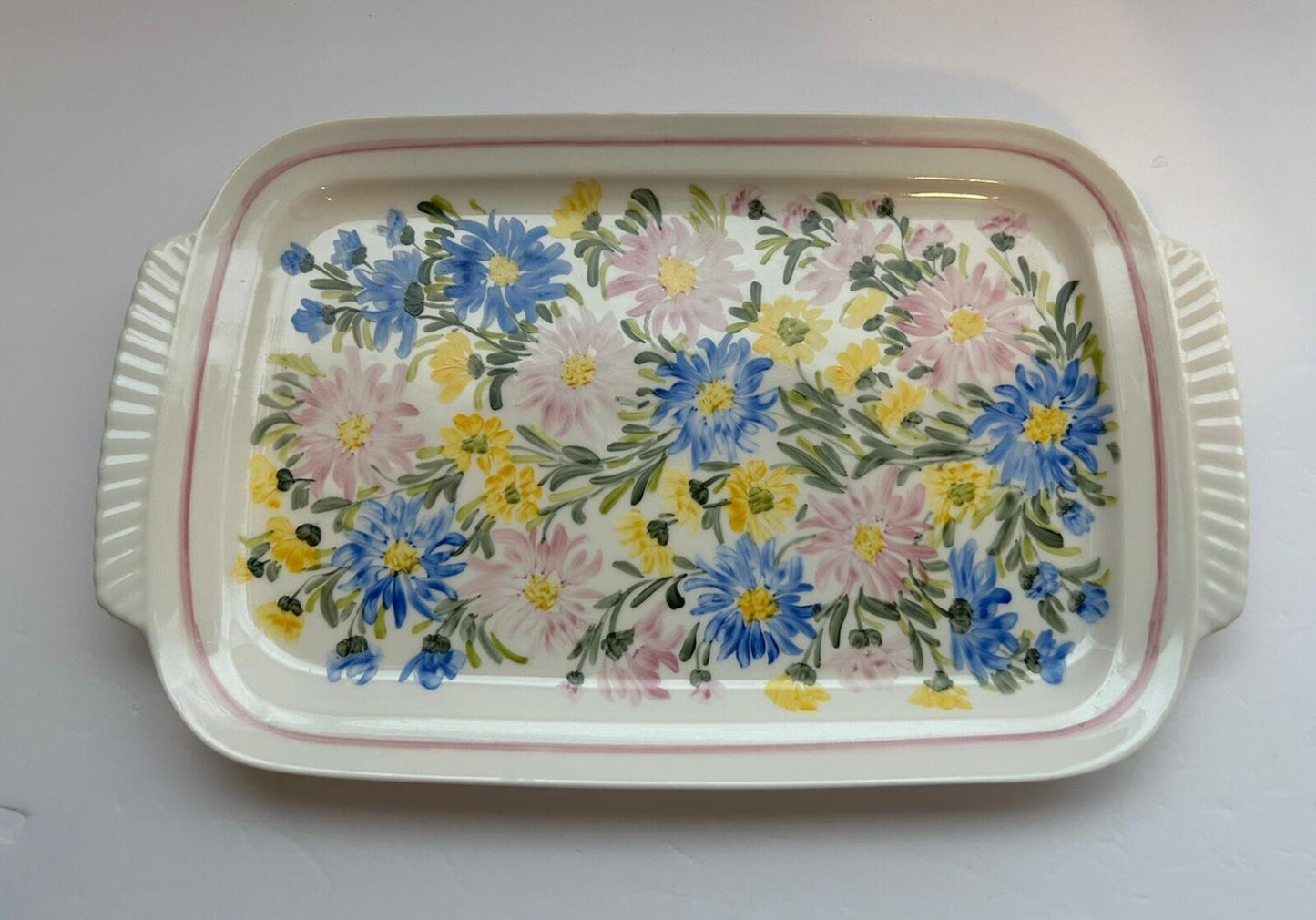 Sta Ma Cuernavaca Floral Rectangular 15” Plate