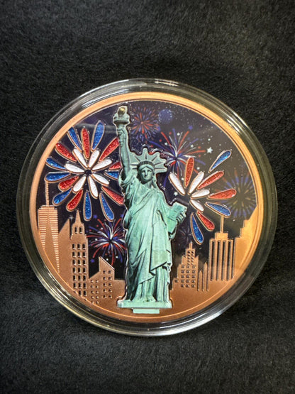 5 AVDP Ounce Colorized Copper Round - Independence Day 2025