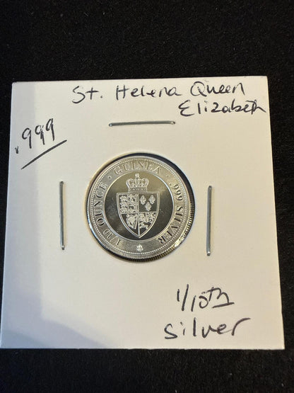 St. Helena Queen Elizabeth 1/10 .999 fine silver round