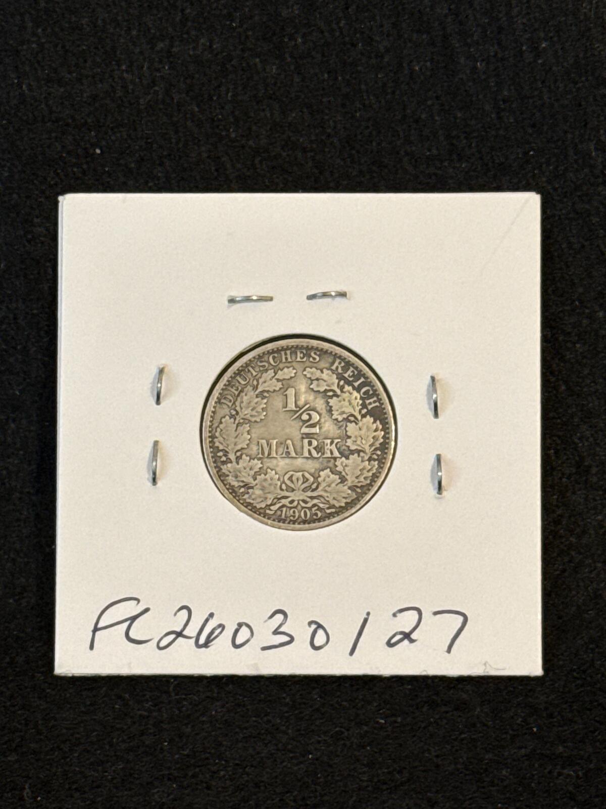 1905-A Germany 1/2 mark .900 silver - FC26030127
