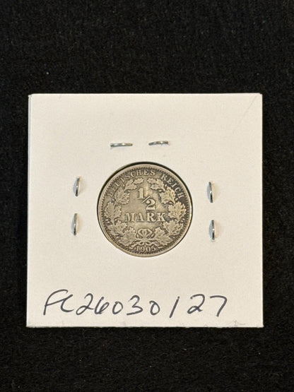 1905-A Germany 1/2 mark .900 silver - FC26030127